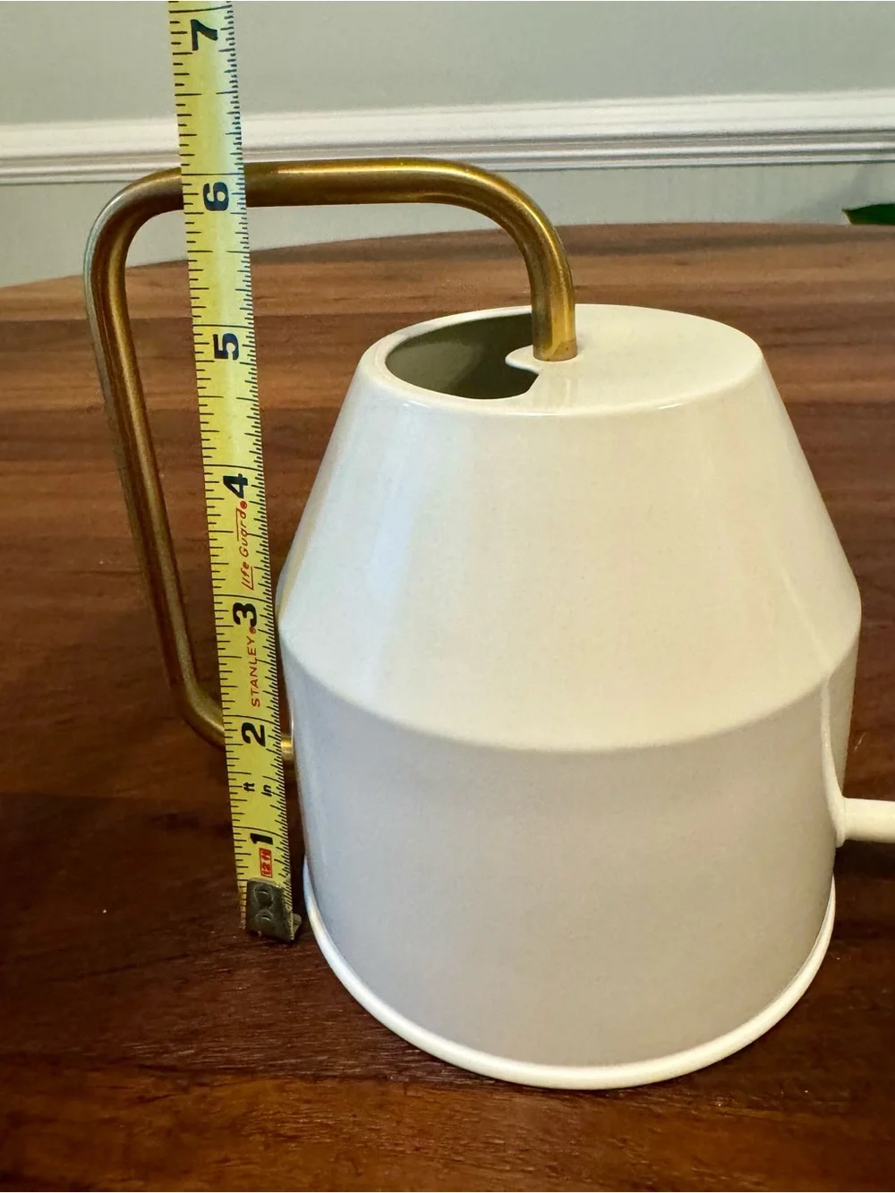 IKEA VATTENKRASSE Plants Watering Can Ivory & Gold Steel 68 oz Modern Home
